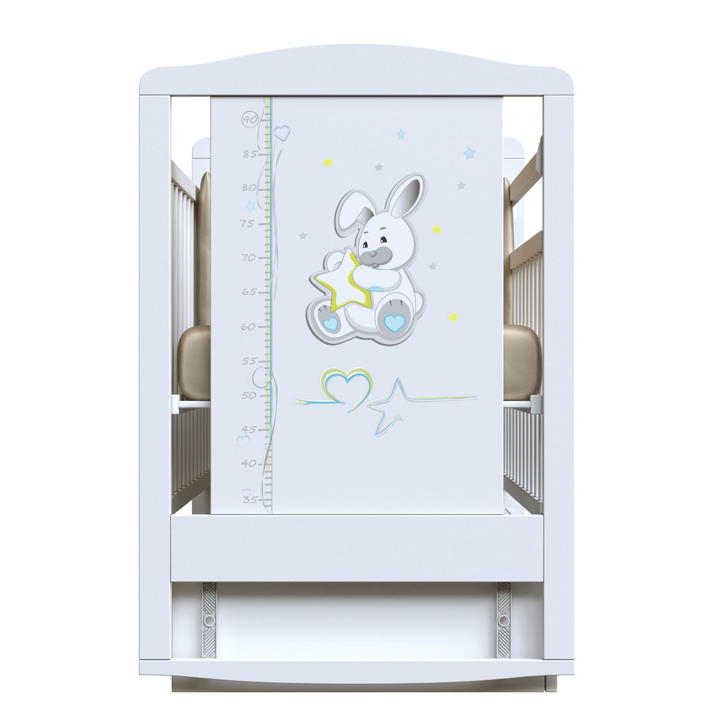 Кровать детская ВДК JOE с ростомером (маятник-ящик)Цвет:белый