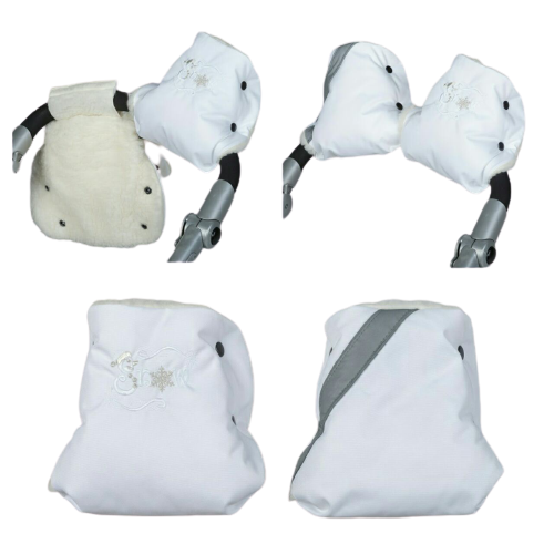 Муфта - рукавички для рук на коляску Цвет: Белый