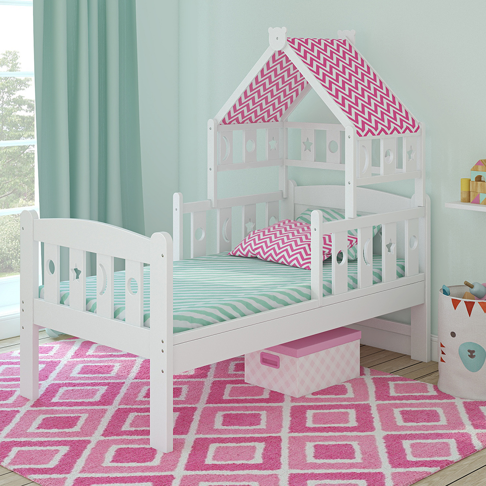 Кровать для дошкольников Giovanni Dommy 160*80см Цвет:White/PINK (Белый/Розовый) 
