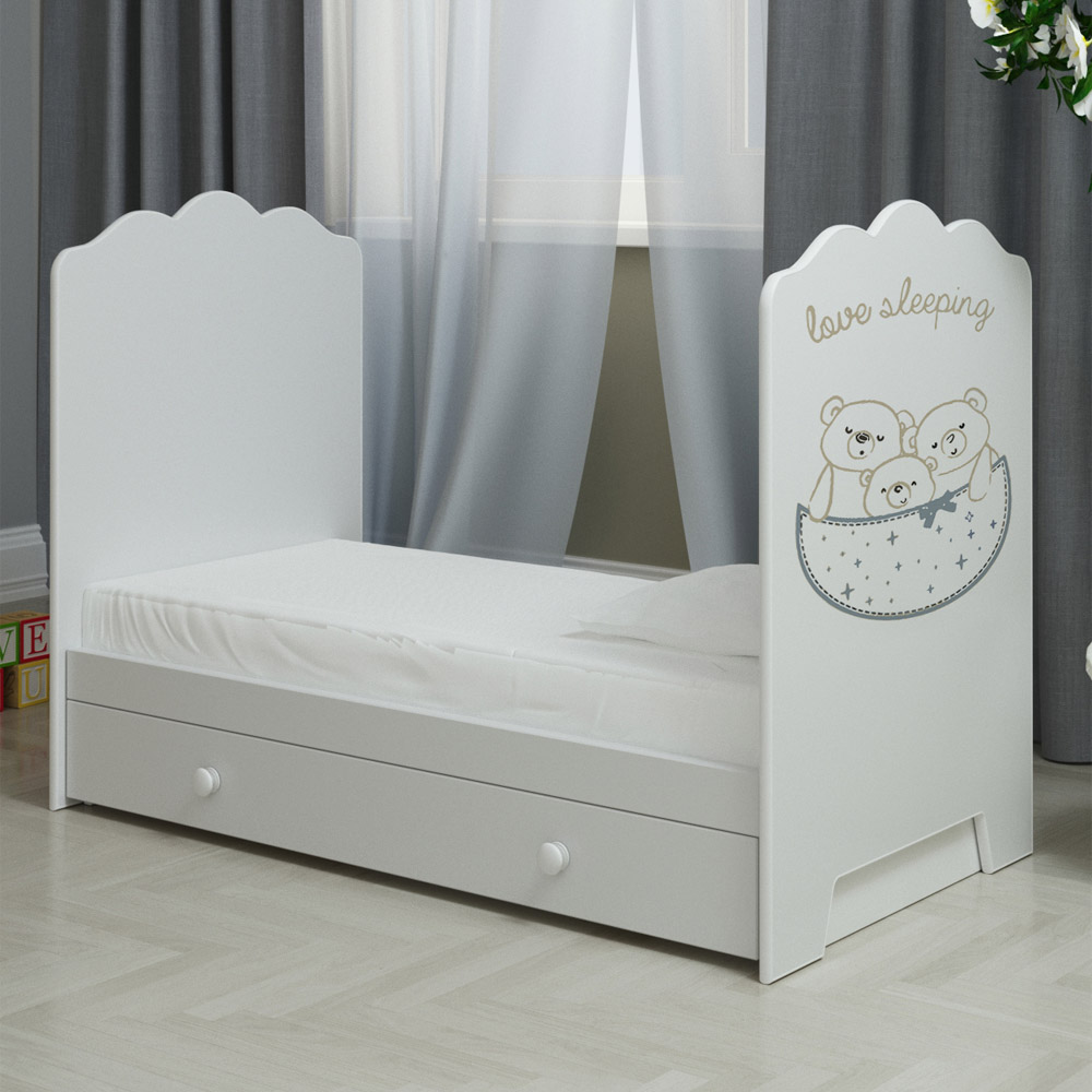 Кровать Love Sleeping (фигур.спин., маятник, ящик) Цвет: Белый
