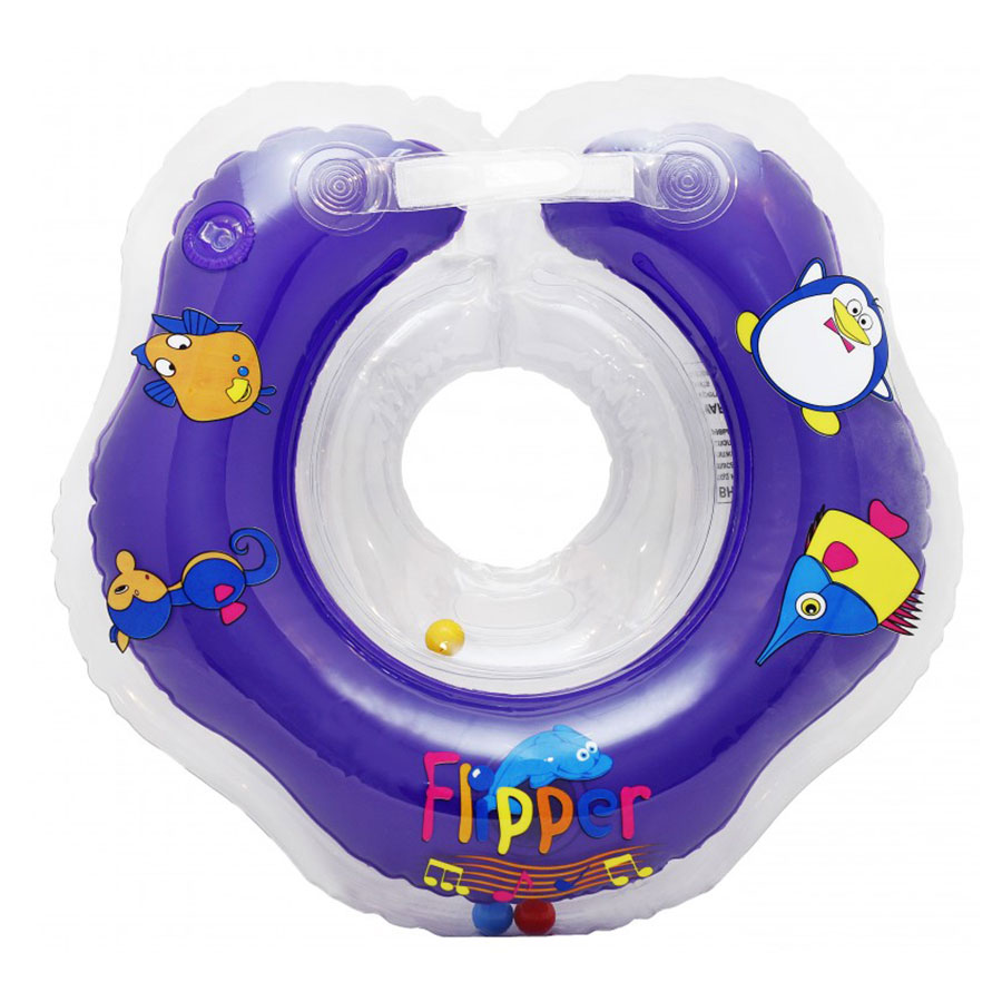 FLIPPER Круг на шею для купания малышей музыкальный (фиолетовый)