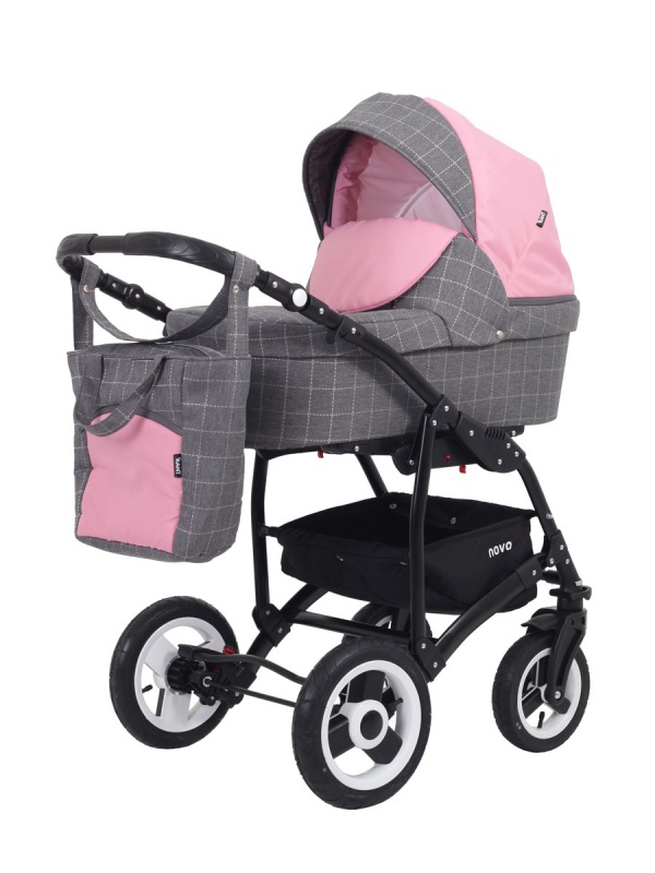 Детская коляска Rant Nova 3 в 1 (Bart Plast) Цвет: 04 серый-розовый