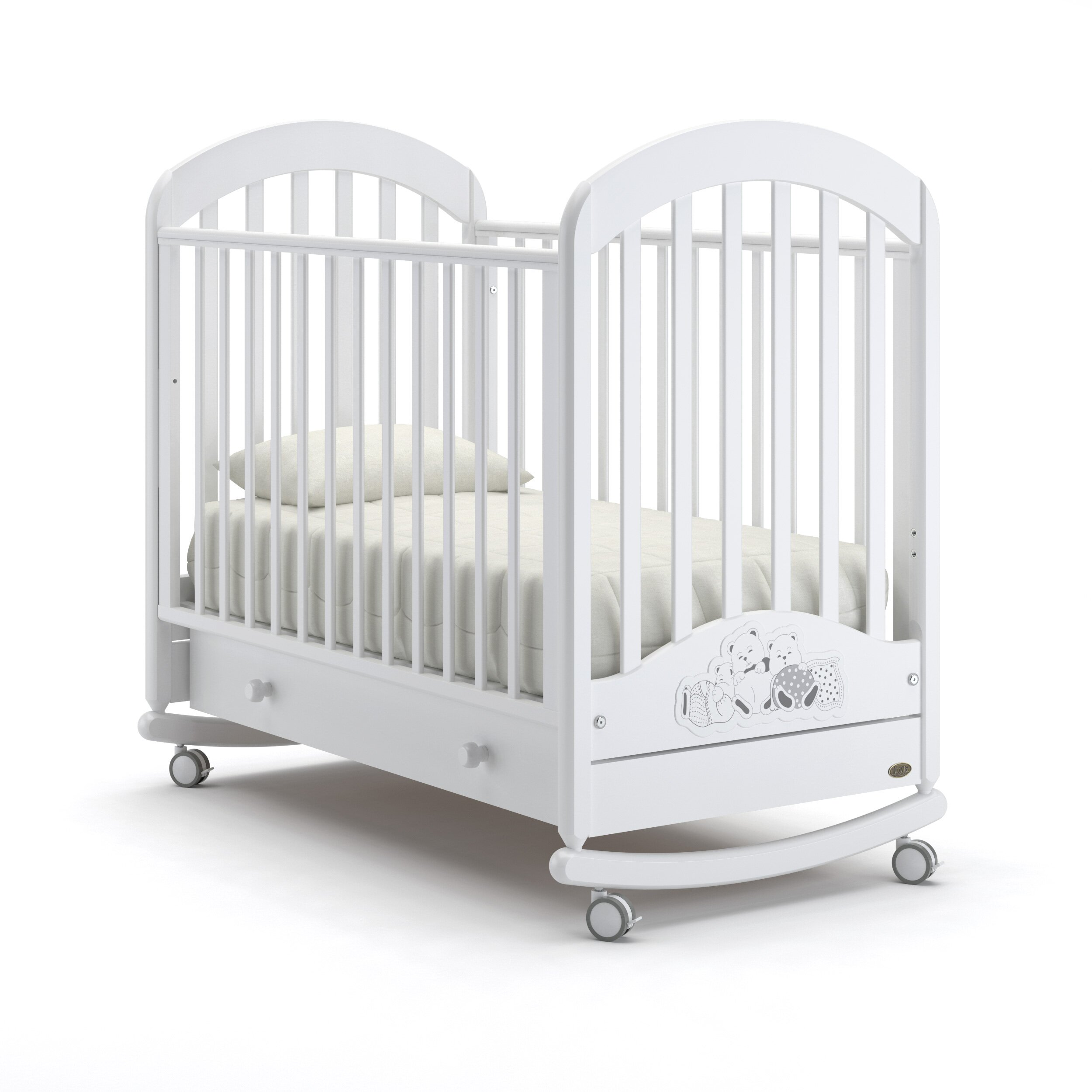 Детская кровать Nuovita Grano dondolo (качалка-колесо) Цвет: Белый
