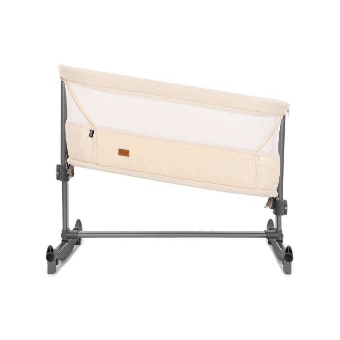 Приставная кровать Nuovita Accanto Vicino 82x50 полозья для качания (Grigio scuro Lino/Тёмно-серый лён)