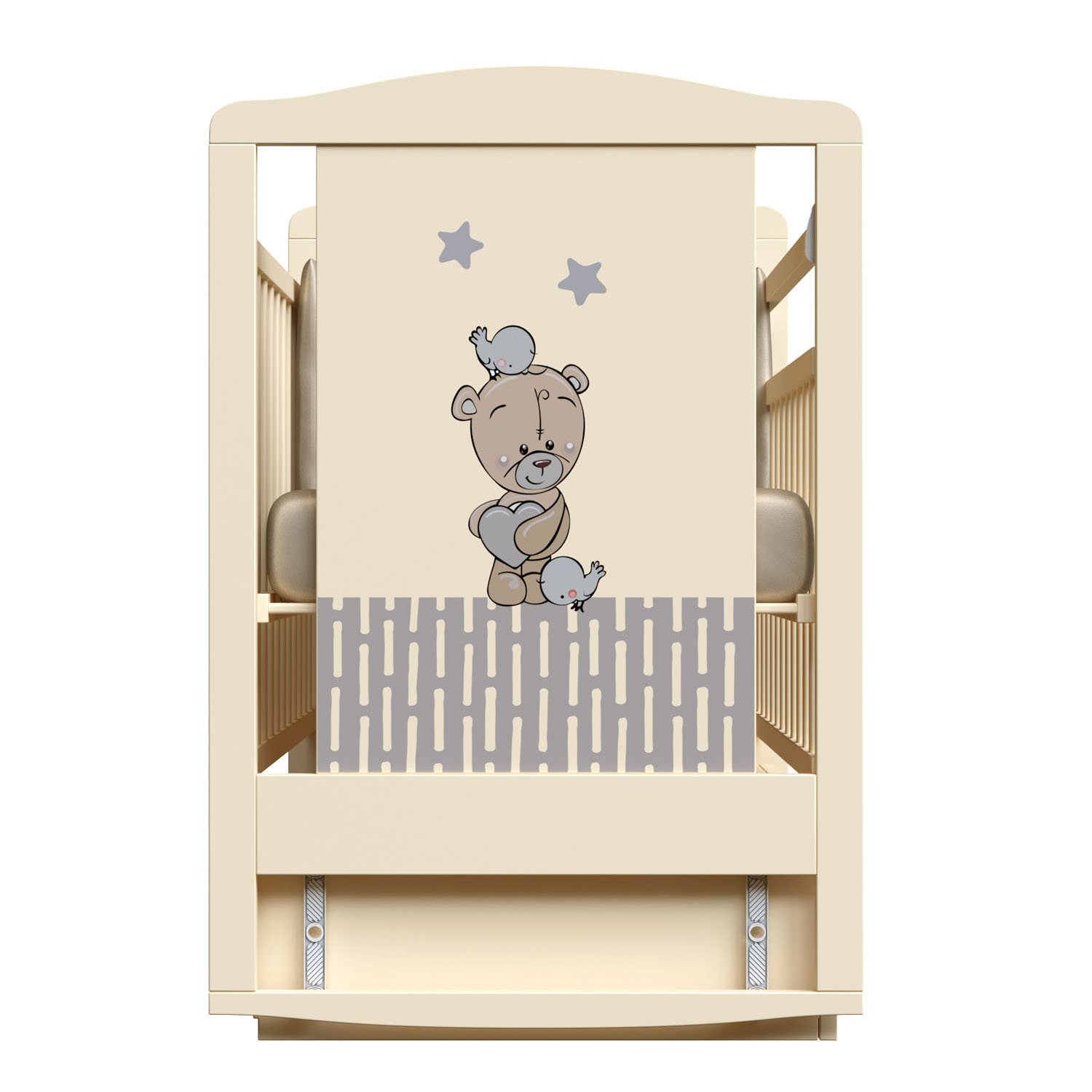 Детская кровать ВДК LOVE ME (маятник, ящик)Цвет:слоновая кость