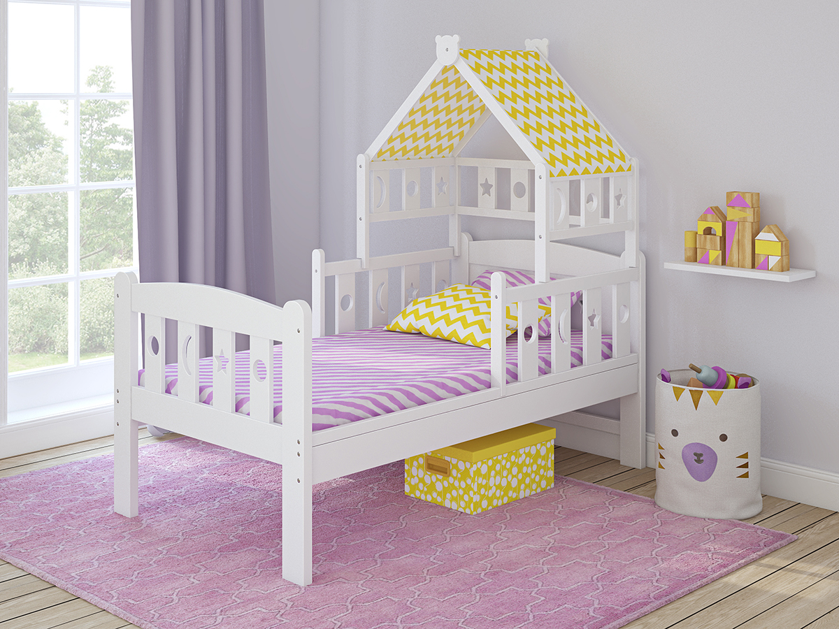 Кровать для дошкольников Giovanni Dommy 160*80см Цвет:White/YELLOW (Белый/Желтый) 