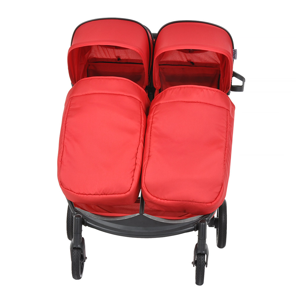 Прогулочная коляска для двойни PITUSO DUOCITY для двойни PU Цвет: Red/Красный