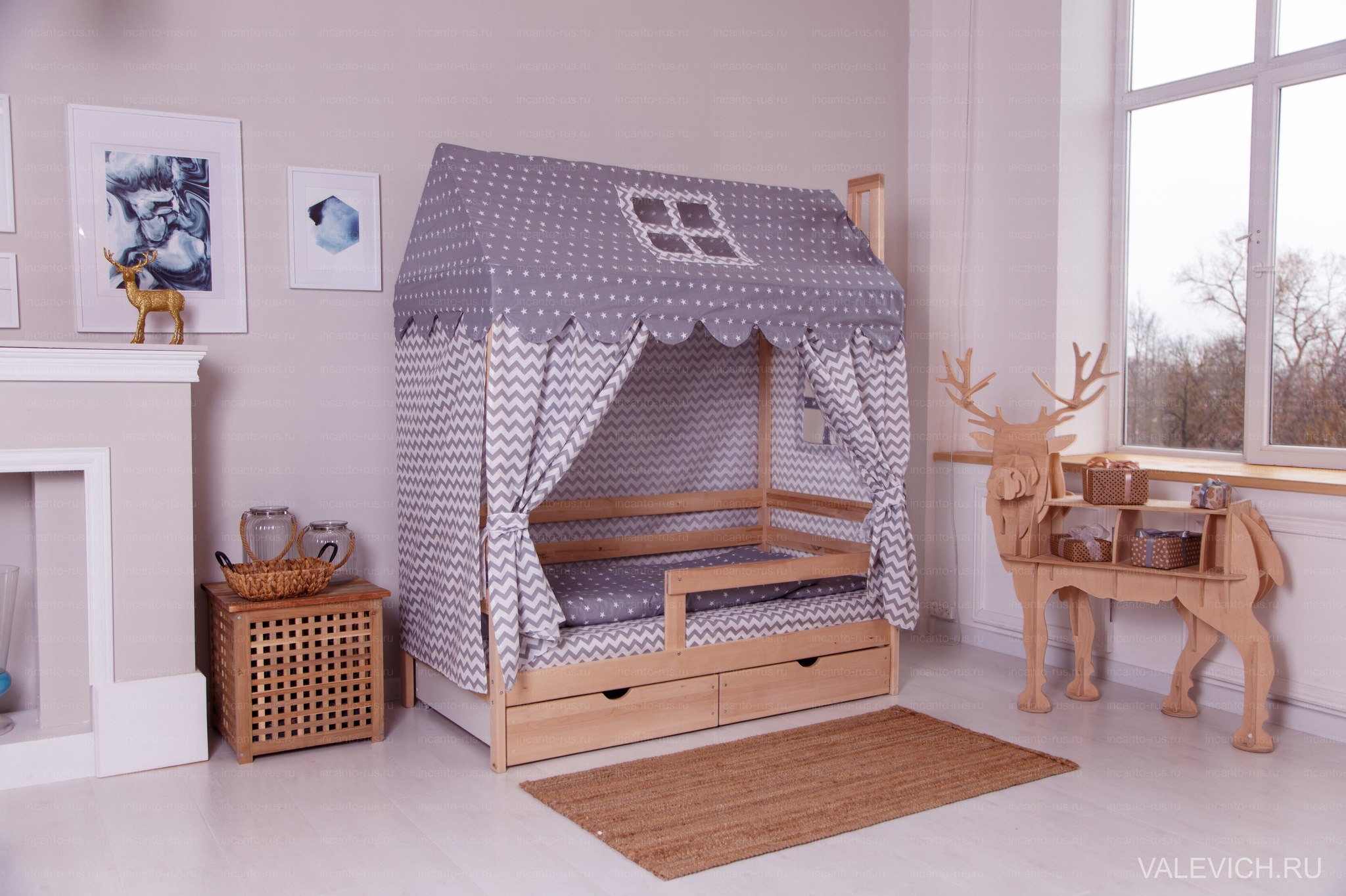 Кровать Dream Home с ящиками Цвет: натуральный