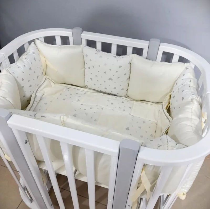 Кровать детская Incanto Nuvola Lux 5 в 1 Цвет:белый\серые стойки
