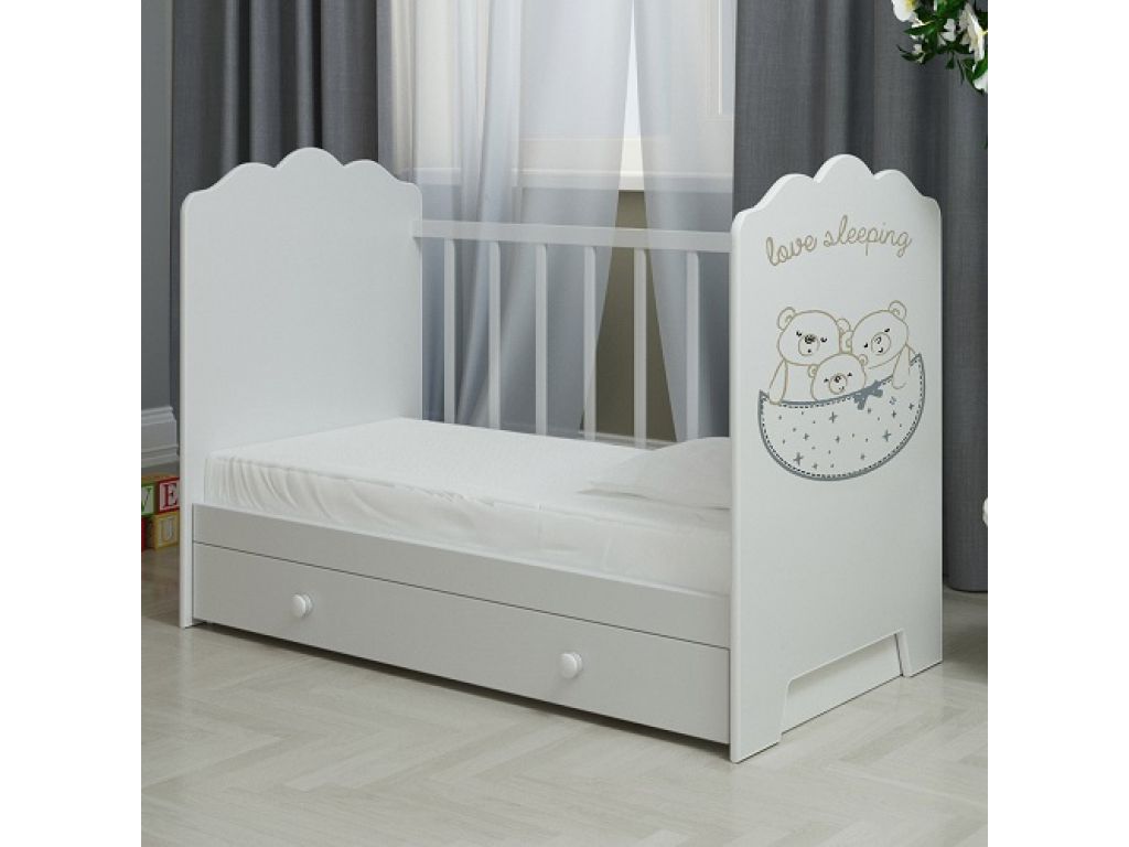 Кровать Love Sleeping (фигур.спин., маятник, ящик) Цвет: Белый