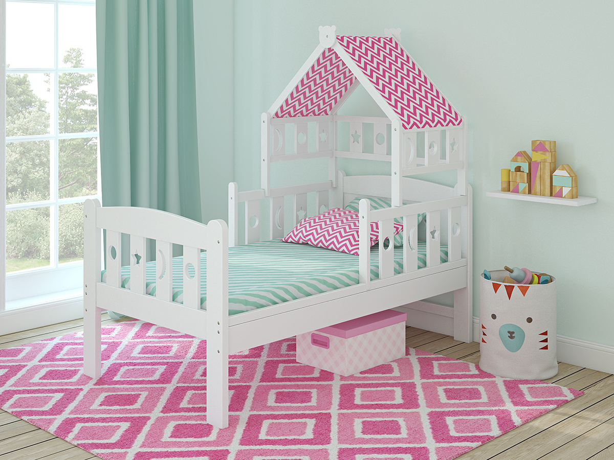 Кровать для дошкольников Giovanni Dommy 160*80см Цвет:White/PINK (Белый/Розовый) 