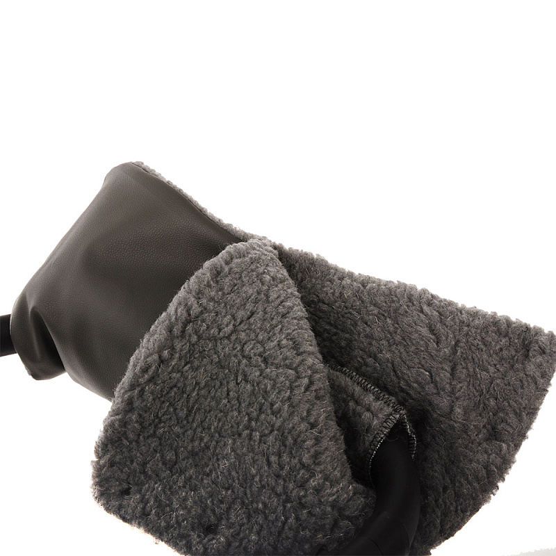 Муфта для рук на коляску или санки (кожа) Pituso Арт. Р263 Цвет: Чёрный