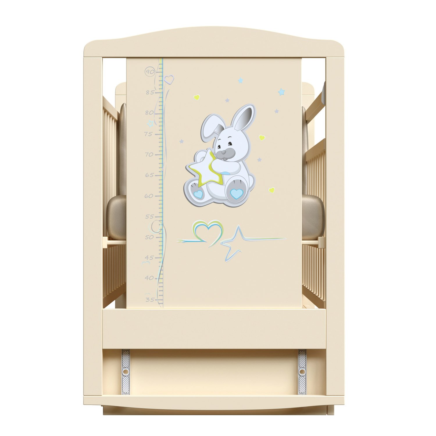 Кровать детская ВДК JOE с ростомером (маятник-ящик)Цвет:слоновая кость