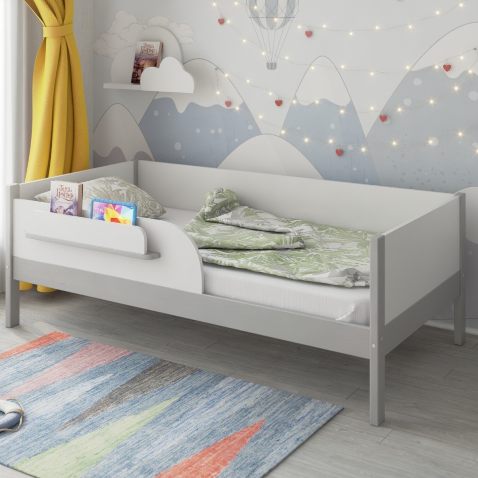 Подростковая кровать Baby Master Astrid Цвет: Серый - белый