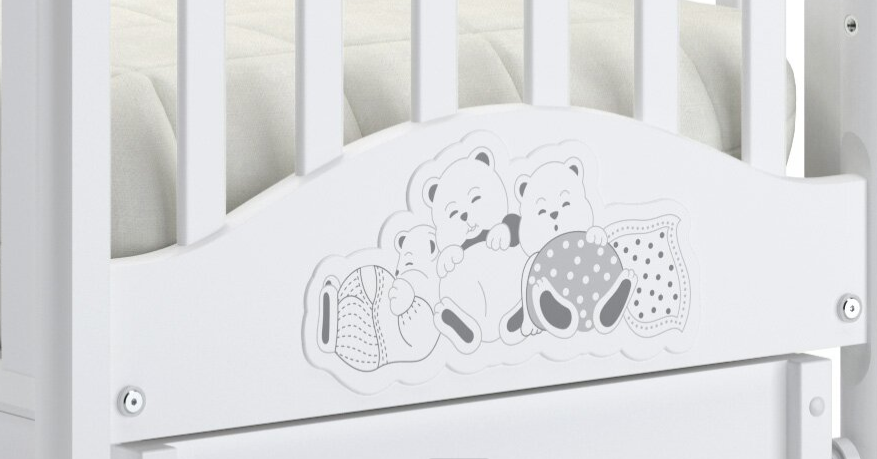 Детская кровать Nuovita Grano swing с маятником, ящиком и колесами Цвет: Белый