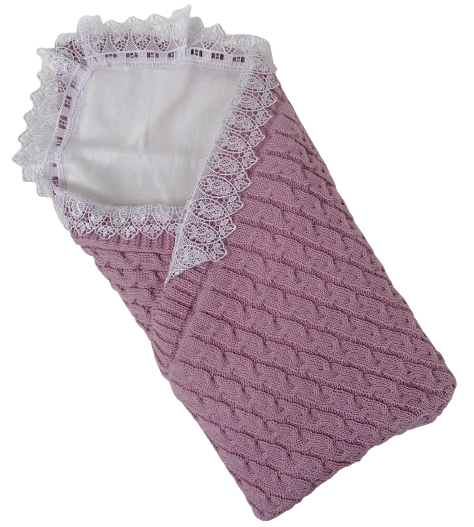Плед - одеяло вязаный с трикотажем